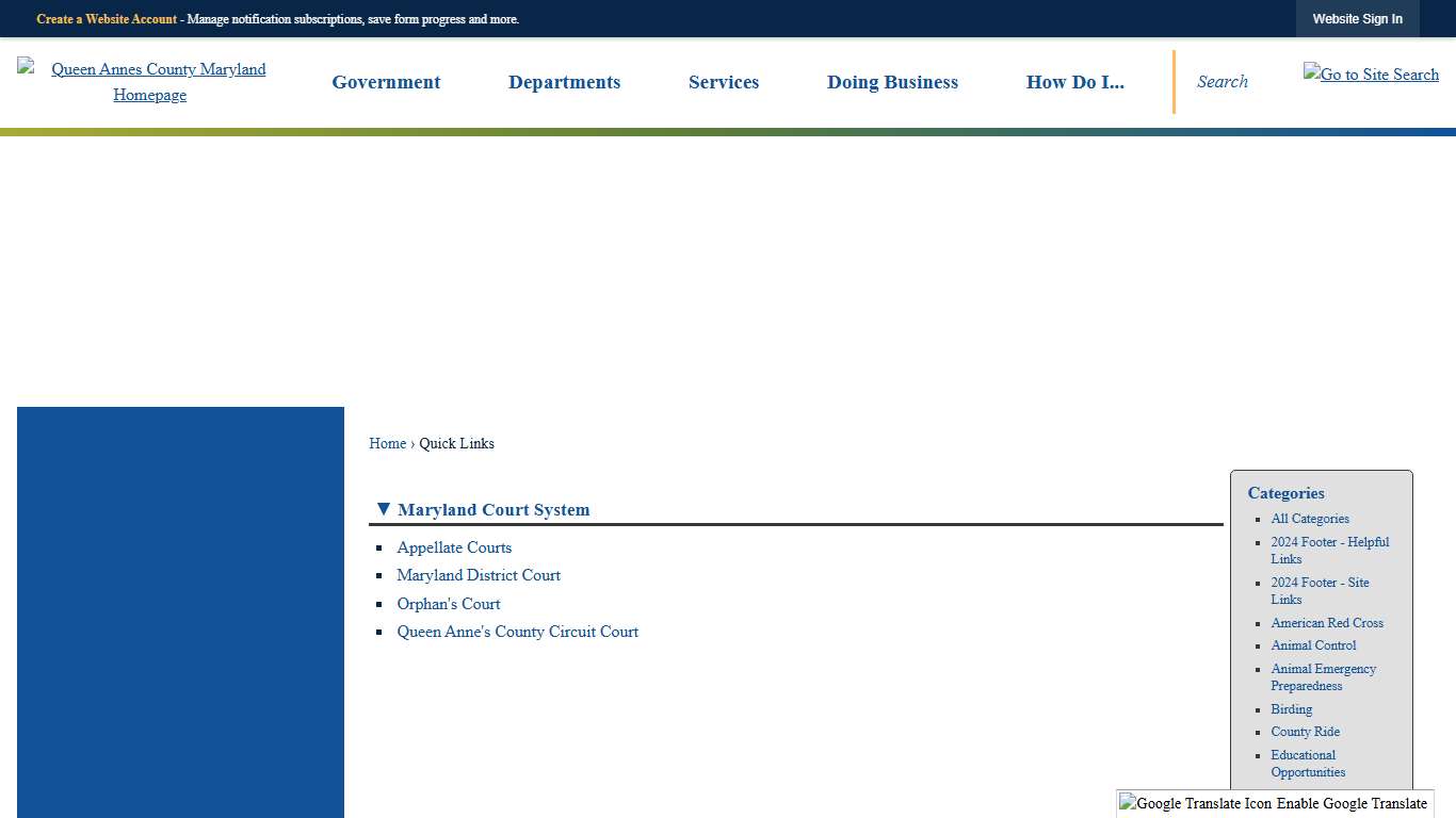 Quick Links • Maryland Court System